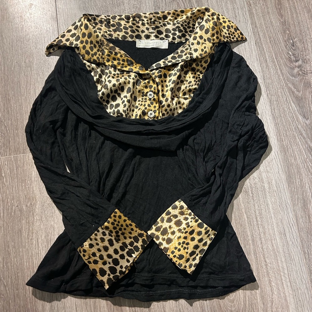 Rinascimento Chic Leopard Print Blouse Size S-M